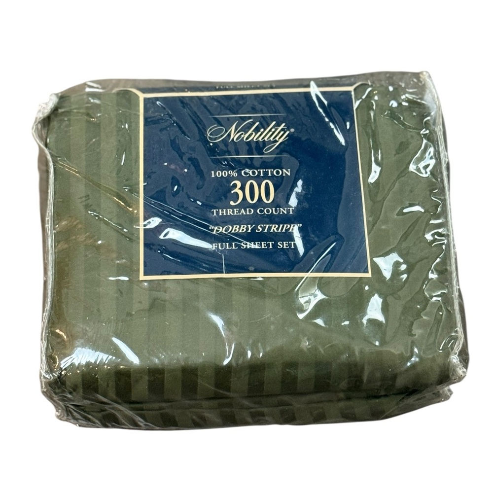 Nobility Green Full Sheet Set  100% Cotton 300 Thread Count NWT